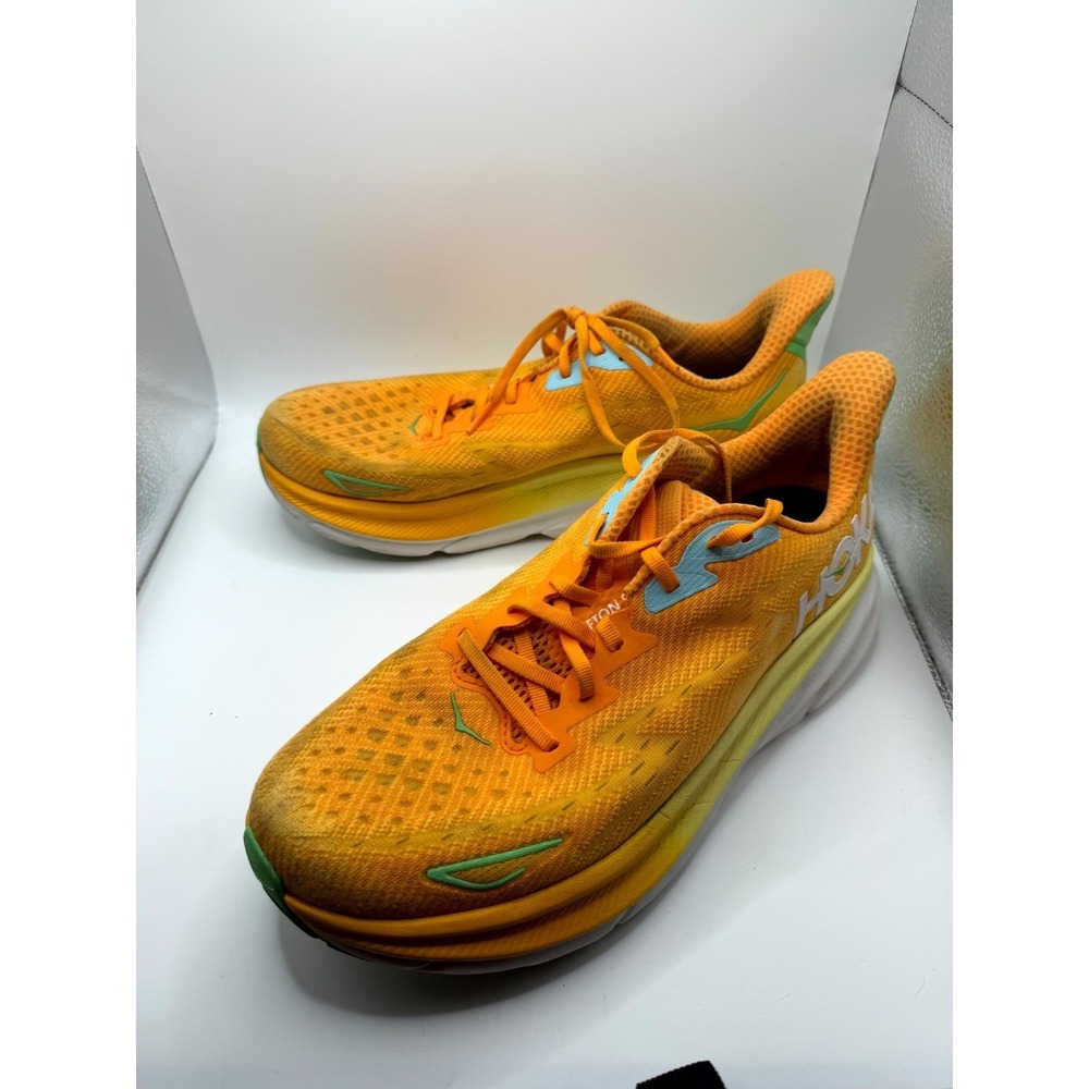 Hoka One One Clifton 9 1127895-SRSH Mens 11 D Sneaker Solar Flare Running Shoes